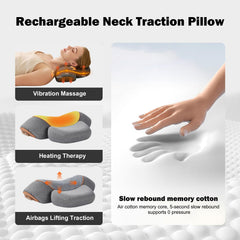 TUFPUZRLCT neck massager pillow built-in 3000mAh battery