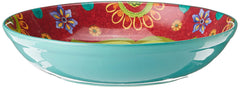 Tunisian Sunset 13.25 inch ceramic serving bowl multicolor design
