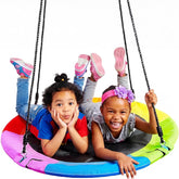 TURFEE 40 inch saucer tree swing rainbow for kids