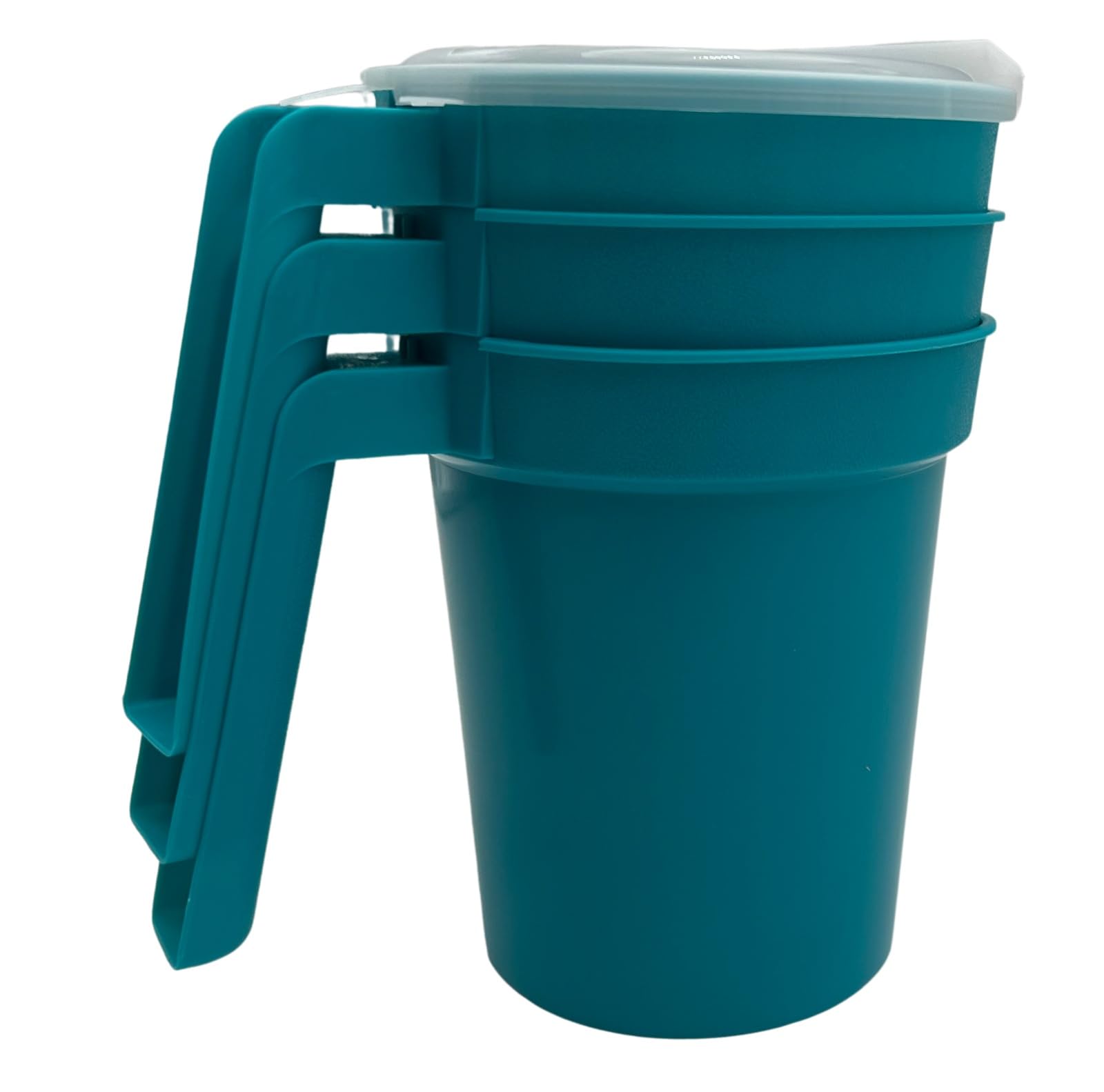 Turquoise 28 oz water pitcher with straw port lid for elderly care