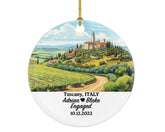 Tuscany Italy Christmas Ornament Personalized 3 inch ceramic by aCreativePanda