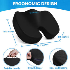 Memory foam chair cushion coccyx and hip support