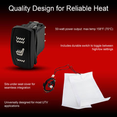 Tusk UTV Seat Heater Kit 50 watt heating system for cold rides