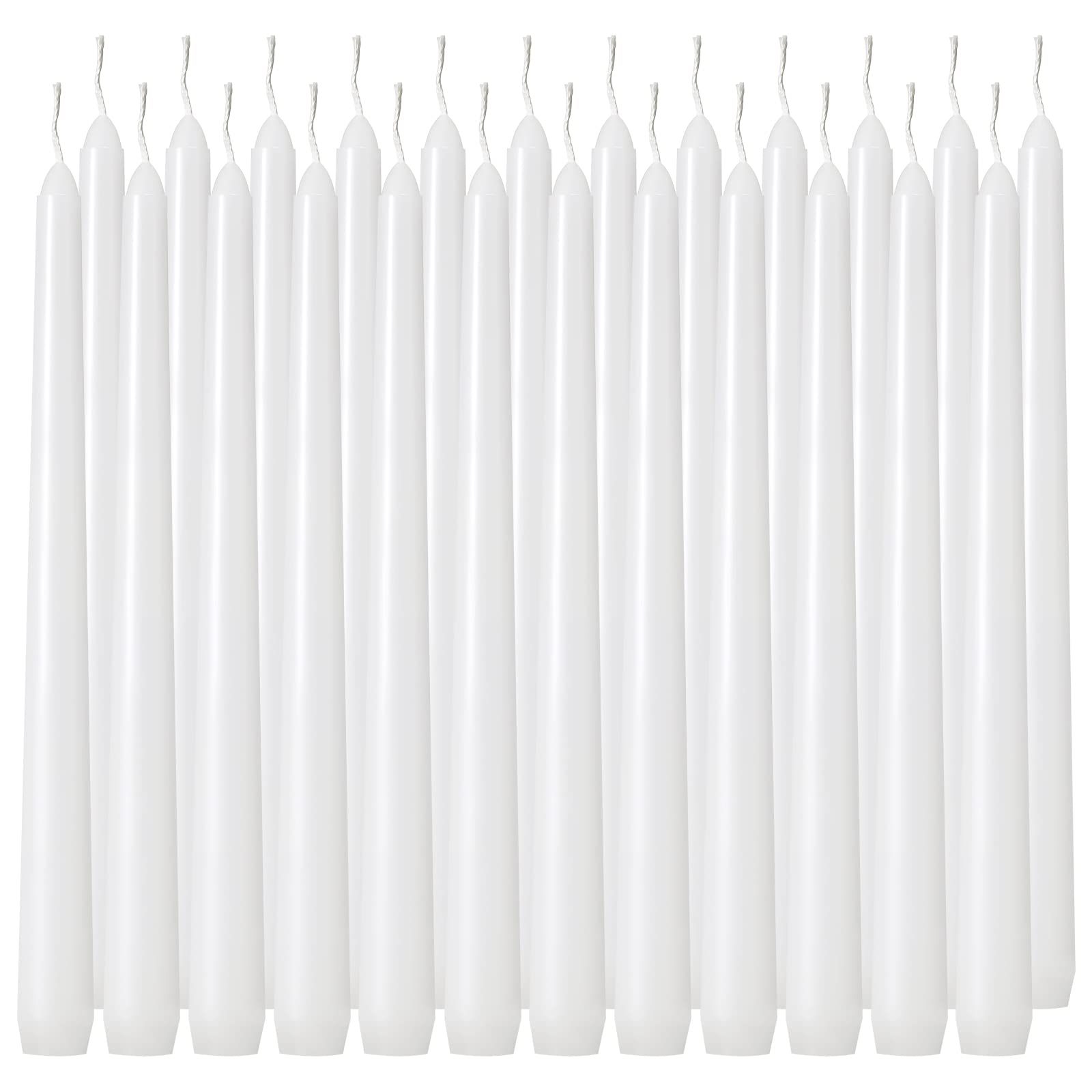 Tuyai 24 pack tall white taper candles 10 inch height