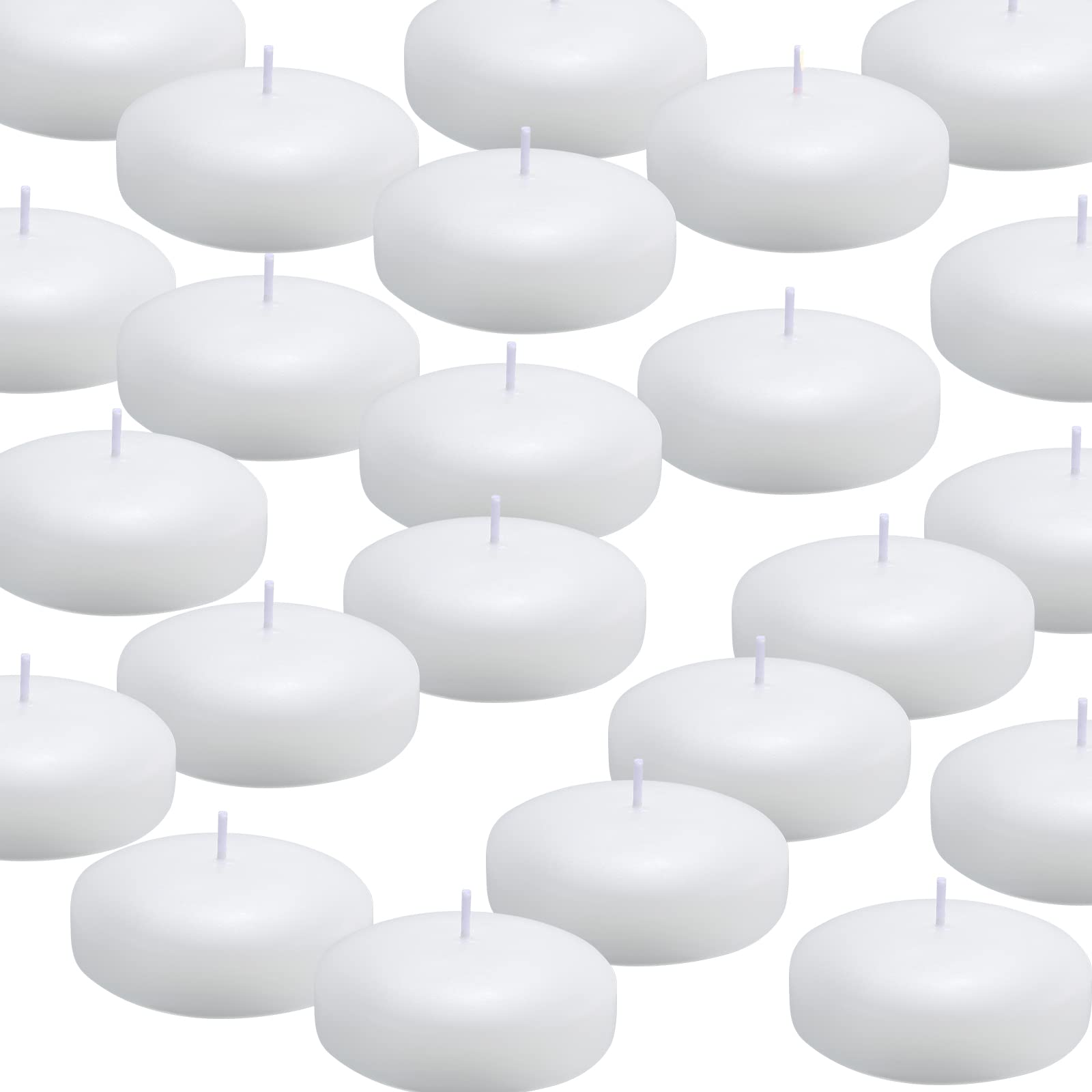 tuyai 3in white floating candles 36 pack for water displays