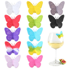 Tweruna 12 PCS wine glass charms butterfly design