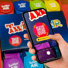 Twister Air Game wrist bands on wrist
