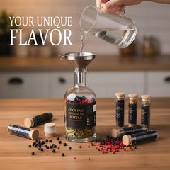 Two glass bottles included in kit
