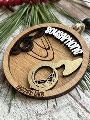 two-layer wood ornament sousaphone design