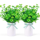 Two pack artificial clover plants for mason jar centerpiece