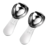 Two pack stainless steel coffee measuring spoon set in silver