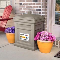 Two-pack package drop sign for doors walls mailboxes