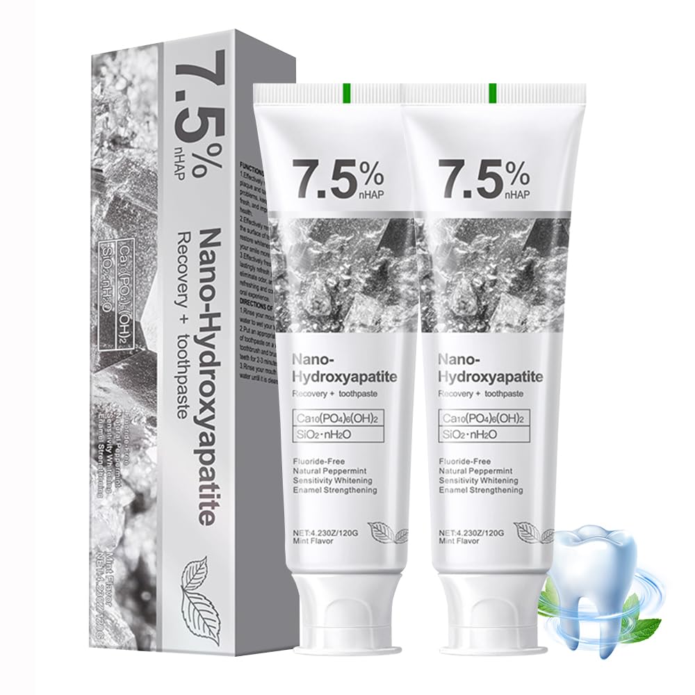 Two-pack hydroxyapatite toothpaste packaging