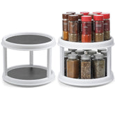 Two-pack two-tier turntable lazy susans for kitchen
