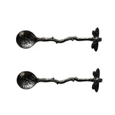 Two-piece dragonfly spoon set in antique bronze finish