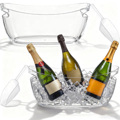 Two-piece ice bucket with ice scoop 5L transparent