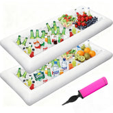 Two-piece inflatable serving bar set for pool party use