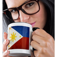 Two-tone black mug 11oz with Philippines Flag on both sides