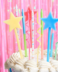 two tone gradient candles pastel pink purple blue