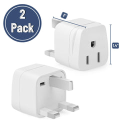 Type G travel plug adapter by Bates for UK outlets