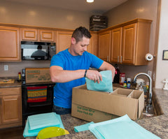 Foam pouches in three sizes from U-Haul Dish Packing Kit