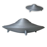 UFO Flying Saucer Figurine silver finish on desk