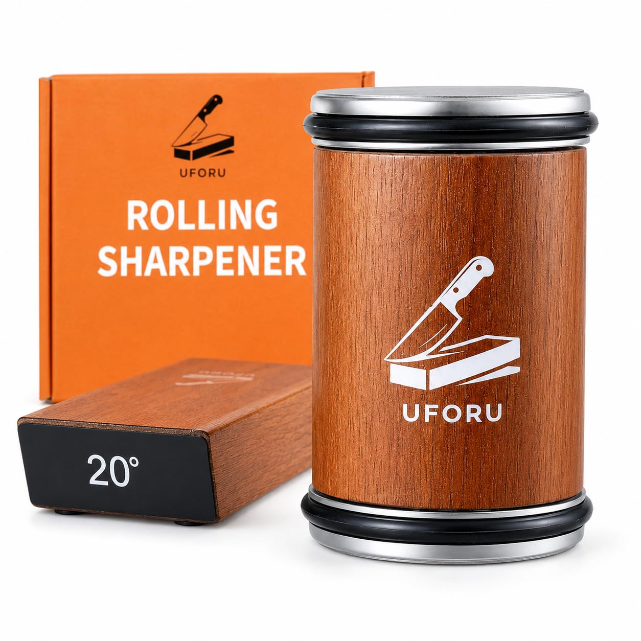 UFORU Rolling Knife Sharpener Kit with magnetic angle guide
