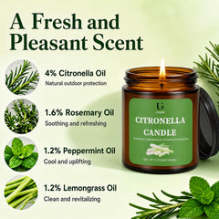 Outdoor citronella candle in amber jar for camping