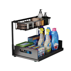 UINOFLE under-sink organizer 2-tier pull-out black