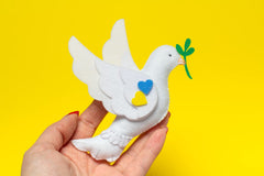 Ukrainian Christmas ornament dove made from felt