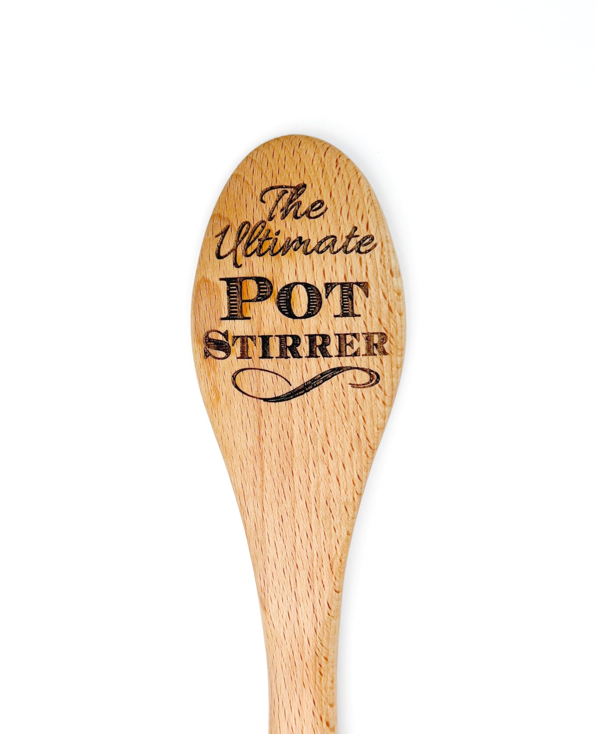 Ultimate Pot Stirrer Wooden Spoon solid beechwood 12 inch length