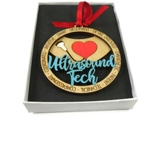 Ultrasound Sonographer Tech ornament two-layer Baltic Birch wood
