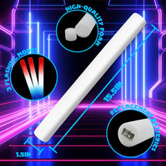 Patriotic red white blue foam glow sticks 16 inches long