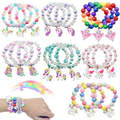 umeelr unicorn rainbow bracelets set 28 packs seven styles