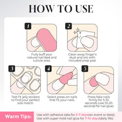 Nude pink press on nails short square UNA GELLA 16 sizes