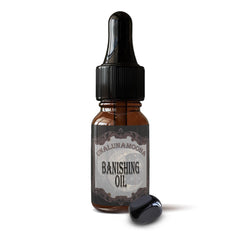 UnaLunaMoona Banishing Oil 15ml with Black Obsidian crystal for protection and spiritual cleansing