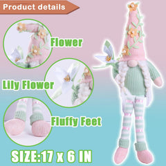 Long dangle leg bunny gnomes with bendable hats