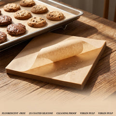 Unbleached parchment paper sheets in wood color pack