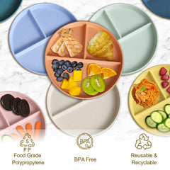 Microwave safe 9 inch divided plate set