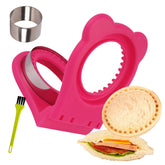 Uncrustable sandwich maker sealer cutter round shape Rose Red