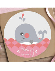 Undersea party decorations pink whale sticker image