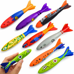 Diving torpedo pool toys designed for swim training