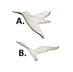 Unfinished hummingbird wood cutout made from birch plywood
