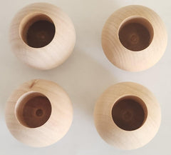 Natural wood dowel end cap ball shape