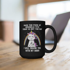 Unicorn gifts mug 15 oz black coffee cup for gifting