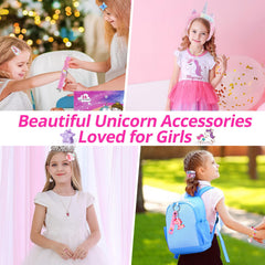 Unicorn hair bands and rainbow clips included in the kit