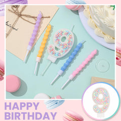 Unicorn pink cake topper candles for sweet theme celebrations