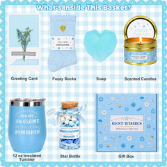Blue gift box presentation for women in luxury packaging