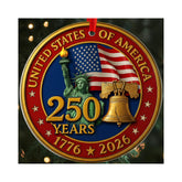 United States 250th Anniversary Ornament Liberty Bell close up