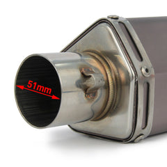 Exhaust pipe length 390mm shown on universal muffler